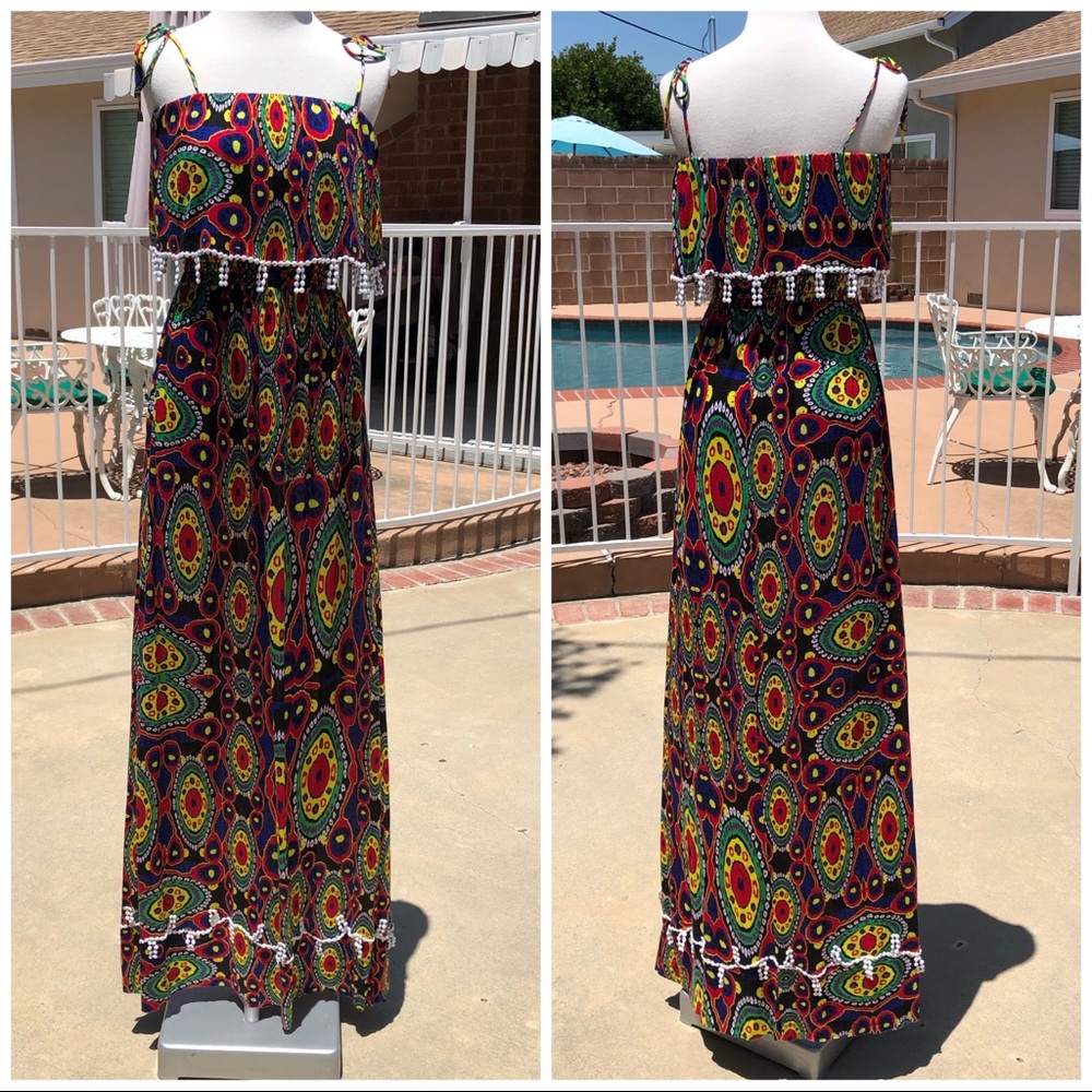 T-Bags Los Angeles NWOT Colorful Maxi Dress, XS